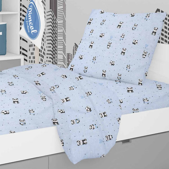 Dimcol Panda Kids Cotton Pillowcase 50x70cm 110 Sky Blue