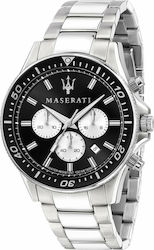 Maserati Sfida Battery Chronograph Watch with Metal Bracelet Silver