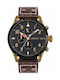 Cerruti Borgatello Watch Chronograph Battery with Brown Leather Strap