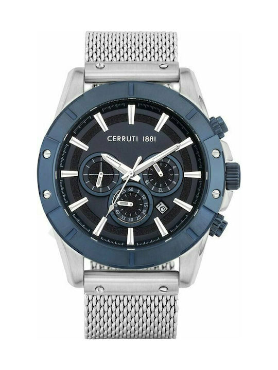 Cerruti Faltugnano Uhr Chronograph Batterie mit Silber Metallarmband