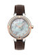 Gardena Crystals Women's Watch with Brown Leather Strap