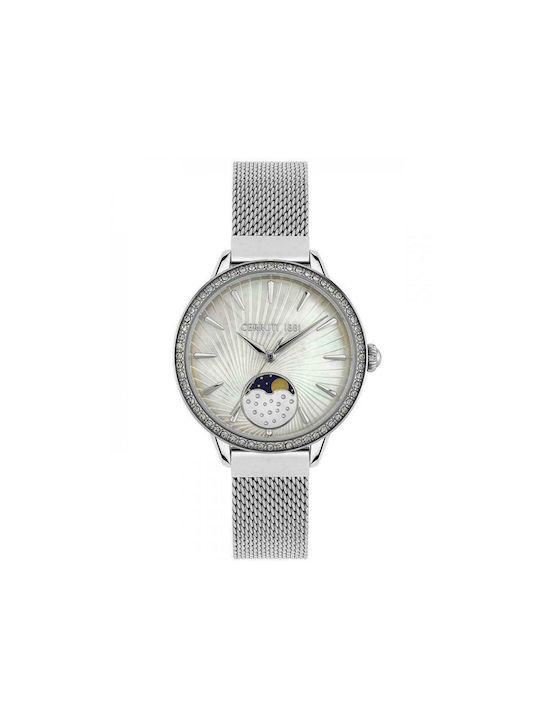 Cerruti Rosara Crystals Uhr mit Silber Metallarmband
