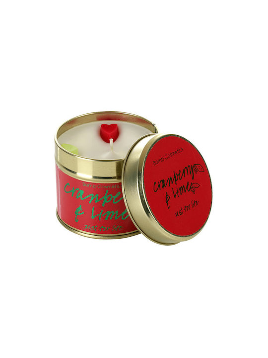 Bomb Cosmetics Scented Candle Jar with Scent Cranberry & Lime Red 243gr 1pcs