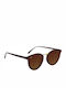 OJO Sunglasses Oval Glaz Γυναικεία Γυαλιά Ηλίου με Καφέ Σκελετό και Καφέ Φακό 12OCL22196