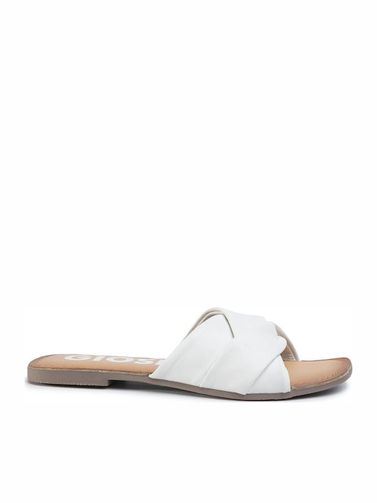 Gioseppo Junius Leather Women's Flat Sandals In White Colour