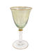 Griffe Montenapoleone Tall Goblet Gold Rim Glas für Weißwein aus Glas in Grün Farbe Kelch