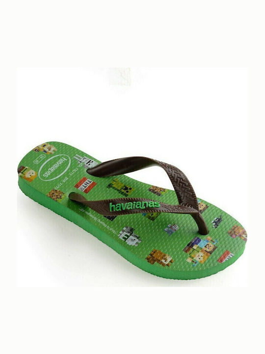 Șlapi pentru copii Flip Flops Maro Minecraft