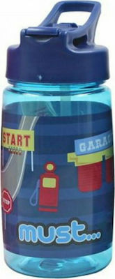 Must Kids Plastic Water Bottle with Straw 579715 Blue 450ml