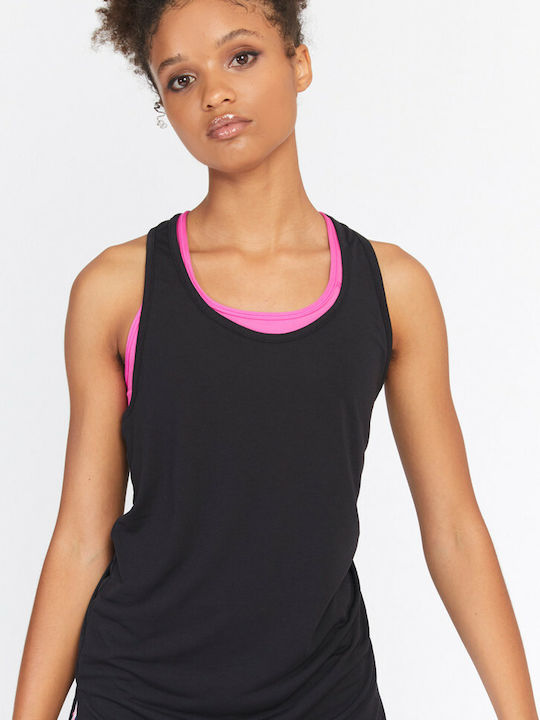 Nike Dri-Fit Yoga Layer Αμάνικη Γυναικεία Αθλητική Μπλούζα Μαύρη