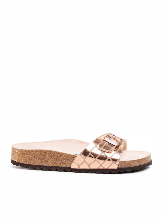 birkenstock madrid gator gleam copper