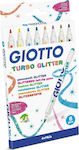 Giotto Turbo Glitter Glitter Μαρκαδόροι Ζωγραφικής Λεπτοί σε 8 Χρώματα
