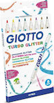 Giotto Turbo Glitter Glitter Markere de desen Subțiri Set 8 Culori