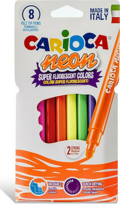 Carioca Neon Washable Neon Drawing Markers Thick Set 8 Colors 42785