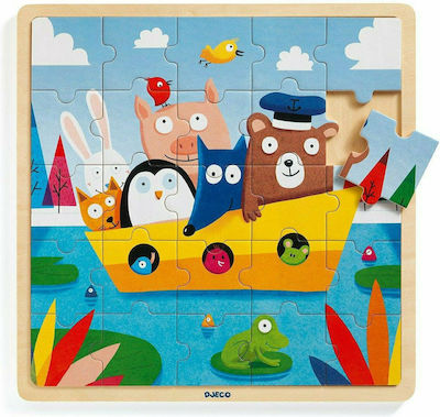 Wooden Kids Puzzle In the Boat for 3++ Years 25pcs Djeco