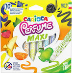 Carioca Perfume Maxi Πλενόμενοι Αρωματικοί Μαρκαδόροι Ζωγραφικής Χονδροί σε 10 Χρώματα