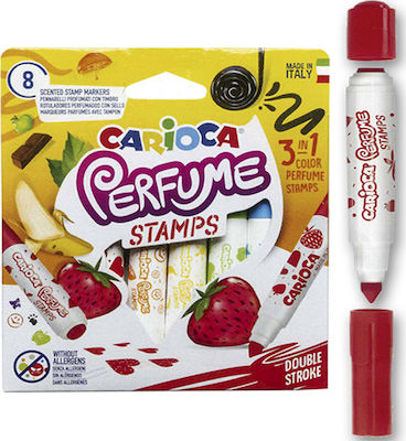 Carioca Perfume Stamps Washable Scented Drawing Markers Thick Set 8 Colors 42988