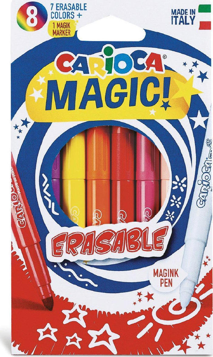 Carioca Magic Erasable Μαγικοί Μαρκαδόροι Ζωγραφικής Χονδροί σε 8