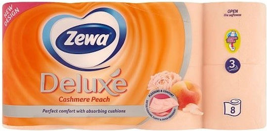 Zewa Delux Peach 8 Rollen 3 Blätter 100gr