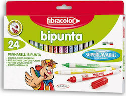 Fibracolor Bipunta Washable Drawing Markers Double Tip Set 24 Colors 544SW24S