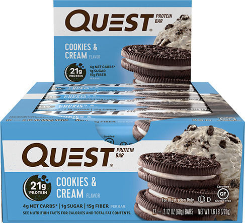 Quest Nutrition Protein Bar Μπάρες Πρωτεΐνης με Γεύση Cookies & Cream 12x60gr