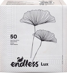 Endless Lux Χαρτοπετσέτα Πολυτελείας 2Φ Λευκή 33x33εκ. 50τμχ