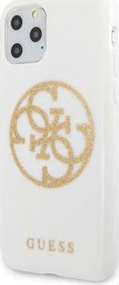 Guess 4G Glitter Plastic Back Cover White (iPhone 11 Pro Max)