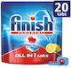 Finish All in One Max 20 Κάψουλες Πλυντηρίου Πιάτων με Άρωμα Λεμόνι