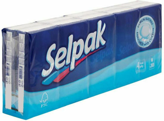 Selpak Super Soft 10 Πακέτα Χαρτομάντηλα Τσέπης 4 Φύλλων