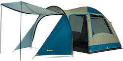 OZtrail Tasman 4V Plus Dome Blue Igloo Camping Tent with Double Cloth 3 Seasons for 4 People 410x220x180cm