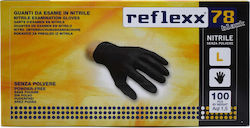 Reflexx 78 Nitrile Examination Gloves Powder Free Black 100pcs