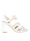 Envie Shoes Women's Sandals of Patent Leather In White Colour