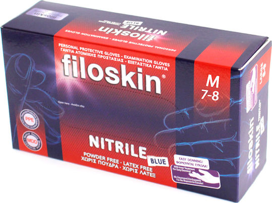 Filoskin Handschuhe Nitril Puderfrei in Blau Farbe 100Stück