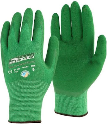 Maco Maxi Bamboo Impermeabil Mănuși de Lucru Grădină Verzi Latex/Bumbac 04150