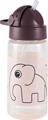 Done by Deer Kids Plastic Water Bottle with Straw Elphee Pink 350ml