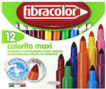Fibracolor Colorito Maxi Πλενόμενοι Μαρκαδόροι Ζωγραφικής Χονδροί με 12 Χρώματα 6mm