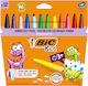 BIC Kids Ecolutions Visacolor XL Μαρκαδόροι Ζωγραφικής 4.5mm Χονδροί, Πλενόμενοι Σετ 12 χρώματα