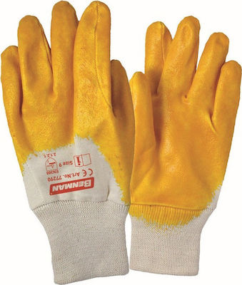 NBR Cotton Safety Glofe Nitrile 0.9mm Beige