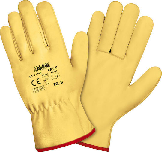 Lampa Gloves for Work Driver Yellow Leather 1pcs