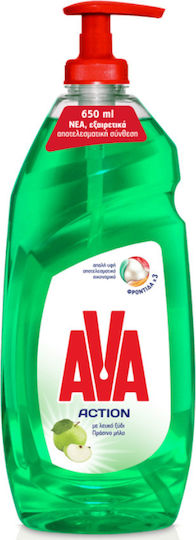 AVA Action Течно за Миене на Съдове с Аромат Оцет и ябълка 1x650мл