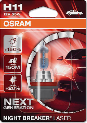 Osram Lămpi Autoturismului Night Breaker Laser +150% H11 Halogen 12V 55W 1buc