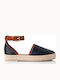 Sante Women's Leather Espadrilles Navy Blue 20-142-14