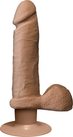 Doc Johnson The Realistic Cock Ultraskyn Vibrating Ρεαλιστικός Δονητής 15cm Caramel