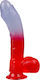 You2Toys Jolly Buttcock Glass Dildo with Balls and Suction Cup Clear/Red 17cm