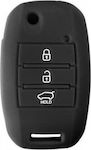 Silicone Car Key Cover Case Type-1 with 3 Buttons for Hyundai / Kia Black NG-