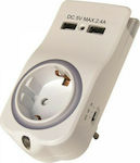Eurolamp Φορτιστής Χωρίς Καλώδιο με 2 Θύρες USB-A Λευκός (147-09003)