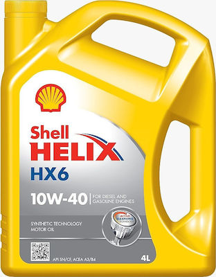 Shell Helix HX6 Car Lubricant 10W-40 4lt for Diesel Engine