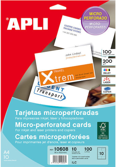 Apli Business Cards Hârtie de Imprimare A4 200gr/m² 1x100 foi