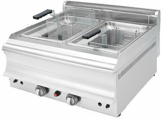 Visvardis Fritteuse Gas Doppel 13.8kW Kapazität 2x8lt 75x60x32cm Catrine FG 8+8