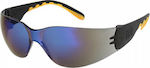 CAT Track 105 Safety Glasses with Blue Mirror Lenses