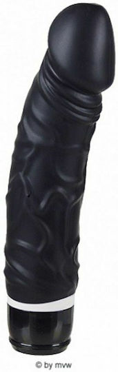 Seven Creations Silicone Classic Vibe Slim Veined Ρεαλιστικός Δονητής 18cm Black